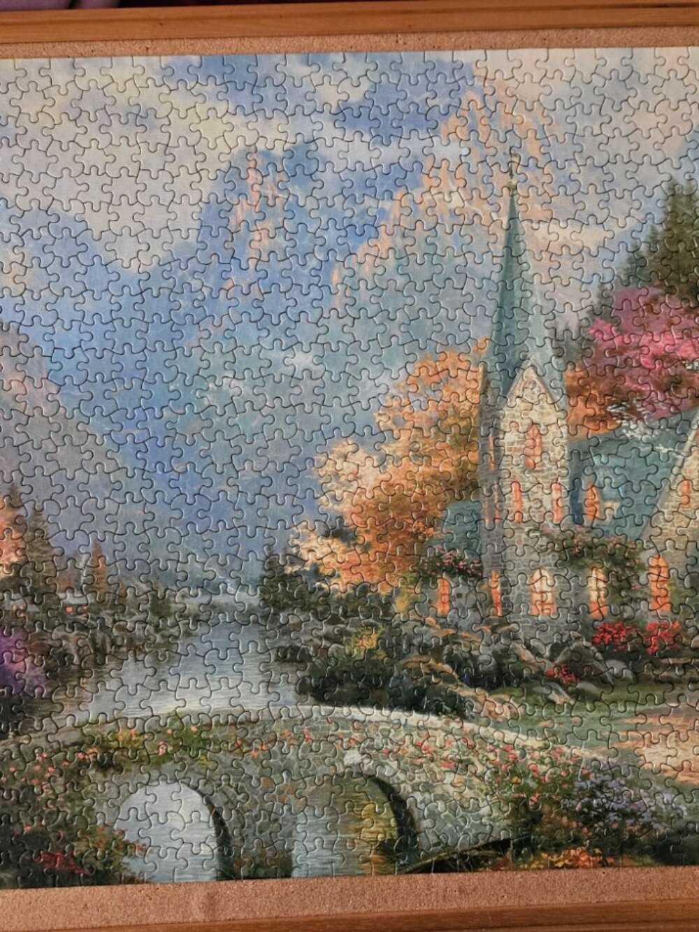 Thomas Kinkade The Mountain Chapel Ceaco 1000 Piece Puzzle Complete